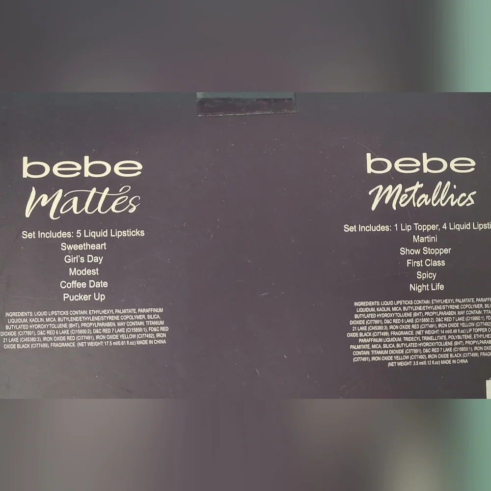 Bebe Lipstick Collection 10 pieces Style Sweet And Sexy Mattes And Metallics New
